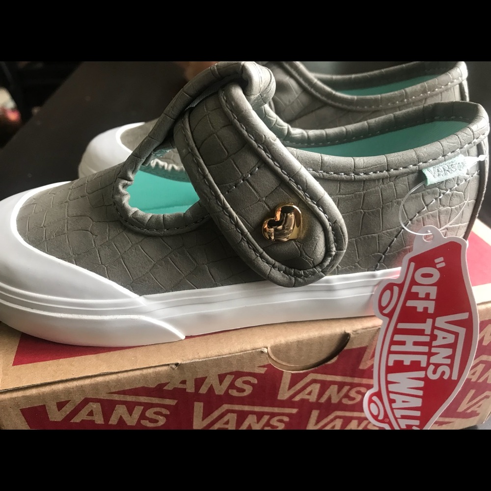 toddler vans girl “croc” skin slip ons